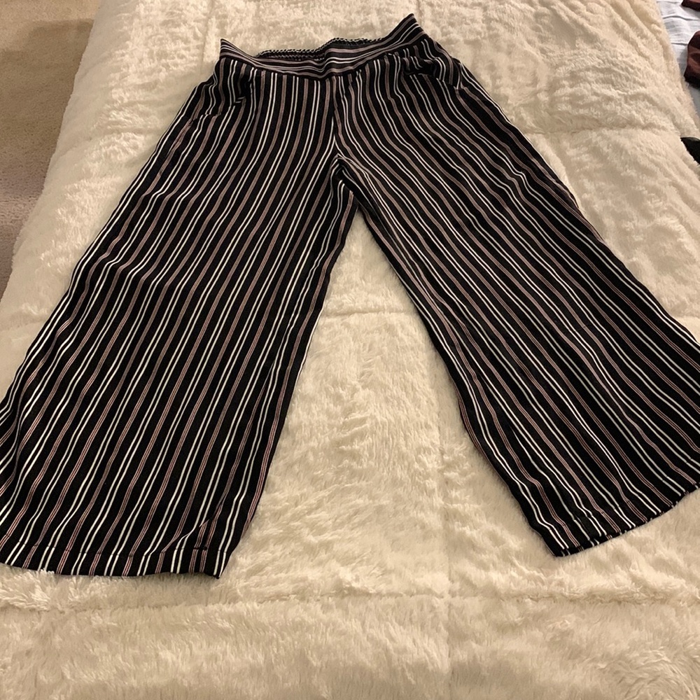 Striped Wide Flare Pants